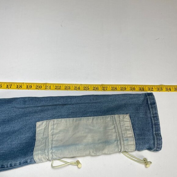 Serenede Men's 36 Cyber Cloud Cargo Jeans Bungee Cords Pockets Skinny Streetwear - Picture 9 of 14